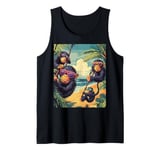 Funny Monkey Tropical Beach Summer Vacation Tank Top