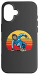 Coque pour iPhone 16 Break Dancing Sasquatch B-Boy Bigfoot Dancer 80s Sunset