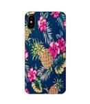 Coque Iphone XS Ananas Fleur rose Tropical Exotique hawaii aloha