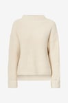 Selected FEMME - Tröja slfSelma LS Knit T-neck - Beige