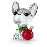 Swarovski French Bulldog Ornament, Coloured Crystals Figurine, from the Holiday Cheers Collection