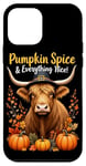 Coque pour iPhone 12 mini Thanksgiving, vache des Highlands, potiron, épices et tout ce qui est bon