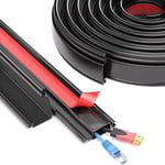 ESUFEIR 39"/1M Black Rubber Cable Trunking for Wall Mounted Tv,Wire Cover Tidy Tube Hider Conduit Trunking Management for Electric Cables,Electrical Raceway Extension Lead Cover to Hide Wires