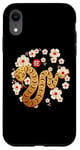 Coque pour iPhone XR Enveloppe rouge motif fleur porte-bonheur serpent année lingot art au dos