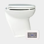 Jabsco Elektrisk båttoalett Deluxe Flush 17", vinklad rygg, 12 V, för sjövattenfyllning + pump