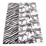 Set of 2 Madagascar Zebra Tea Towels Black and white