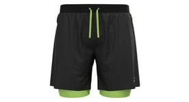 Short de trail running 2 en 1 odlo x alp noir vert