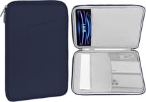 Housse De Protection Tablette 12.9 Pouce Compatible Avec 13 Pouces Ipad Pro M4 2024 Oled, 13 Pouces Ipad Air M2 2024, Macbook Pro 13"" M1 2016-2020, Sac De Transport Avec Poche, Indigo