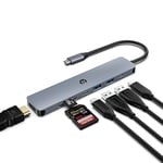 BIGBIG WON USB C Hub, 7 in 1 USB C Splitter avec 4K HDMI, USB 3.0, 100W Type C PD, SD/TF, Macbook Pro/Air, USB C Multiport pour Dell,Surface,HP,Lenovo et Autres appareils Type C