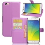 Oppo A77 (2017) Pu Wallet Case [Purple]