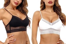 iClosam Soutien de Gorge Femme Dos Nu sous Vêtements Invisible Dentelle Lingerie Femme Dos Bas en U Brassiere Femme Deep V Bra Dos Nu Invisible per Femme