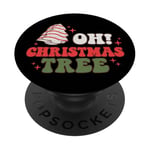 Groovy Oh Christmas Tree Xmas Lights Funny Tree Cakes PopSockets Adhesive PopGrip