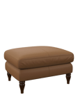 John Lewis Camber Leather Footstool, Dark Leg