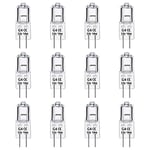 Paquet de 12 Ampoules Halognes G4 12V 10W, Intensité Variable, Blanc Chaud 2700K, 140LM, Lampe Halogène Basse Tension G4, Capsule Transparente, Pour Lustre, Placards, Plafonniers