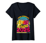 Womens Dad-to-be LEVEL COMPLETE PAPA 2025 Gaming Vintage V-Neck T-Shirt