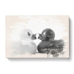 Rubber Ducks Opposites Attract Canvas Print for Living Room Bedroom Home Office Décor, Wall Art Picture Ready to Hang, 30 x 20 Inch (76 x 50 cm)