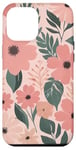 Coque pour iPhone 14 Plus Orange 70s Retro Floral Pêche Fleurs Rose Groovy Meadow