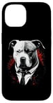 Coque pour iPhone 14 Pitbull Dog Gangster en costume Funny Mob Boss sur le thème