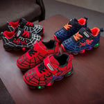 Barns andas Casual LED Spider-Man Luminous Shoes black 28