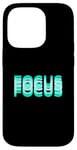 Coque pour iPhone 14 Pro Graphisme Aqua Light Teal FOCUS Aqua Turquoise