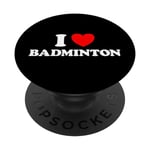 I Love Badminton Filet de raquette pour fans de sport PopSockets PopGrip Interchangeable