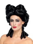 Smiffys Deluxe Gothic Baroque Wig, Black , Halloween Carnival of The Damn Fancy Dress, Halloween Dress Up Wigs