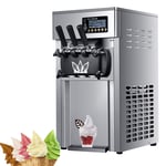 Commercial Ice Cream Machine, 1200W 16L/H Stainless Steel Smoothie Frozen Drink Maker Perfect for Ice Juice, Tea and Coffee