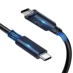 120Cm Thunderbolt 4 Cable Usb C, Cable Usb C Vers Usb C Avec Synchronisation Des 40Gbit Et 100W Charge Ultra Rapide /8K Affichage, Pour Macbook Pro, Macbook 2016, I-Pad Pro 2020, Google Pixel