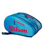 Wilson Sac pour Raquettes de Padel pour Enfants et Adolescents, Junior Padel Bag, pour Jusqu’à 3 Raquettes, Bleu/Rouge (Infrarouge)