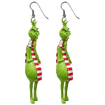 Christmas The Grinch Dangle Örhängen Rolig Nyhet Hänge Kvinnor Tjej Xams Gift C