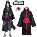 Cosplay-dräkt Ninja NARUTO Unisex Halloween Black red 146-157CM