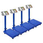 SOGA 4X 300kg Electronic Digital Platform Scale Computing Shop Postal Weight Blue - Kitchen Scales - 300kgPlatformScalesBlueX4