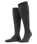 FALKE Men's Airport Plus M KH Wool Cotton Long Plain 1 Pair Knee-High Socks, Grey (Anthracite Melange 3080), 8.5-9.5