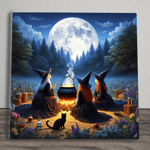 Ceramic UV Printed Picture Tile Plaque "Coven of Witches" 20cm x 20cm