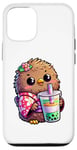 iPhone 12/12 Pro Kiwi Bird Drinking Bubble Tea Japanese Kimono Case