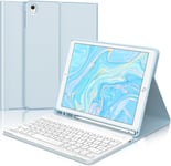 Clavier Ipad 9Eme Generation, Coque Clavier Pour Ipad 10.2 9Eme/8Eme/7Eme Generation, Azerty Fran?ais Clavier Magn?tique Amovible Bluetooth Sans Fil Pour Ipad 10.2"", Bleu Ciel