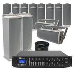 100V 6-Zone Column Speaker Matrix System for PA Music in Pubs Restaurants (x18)