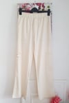 Pull & Bear Ivory Wide Leg Trousers, UK Size M 10 New Cargo Elastic Waist