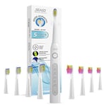 Seago Rechargeable Ultrasonic Toothbrush, Electric Toothbrushes Adults with 8 Brush Heads, Once Full Charge Lasts for 30 Days, Electric Toothbrush with Timer,White