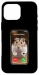 Coque pour iPhone 16 Pro Max Meme Hamster regardant la caméra frontale Hamster appelle