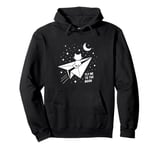 Cat Paper Plane Moon Children Cute Pullover Hoodie