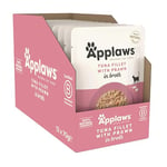 Applaws 100% Natural Wet Cat Food, Tuna Fillet with Pacific Prawn in Broth 12 x 70 g Pouches