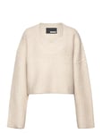 ROTATE Birger Christensen Cable Knit Crop Sweater Kräm