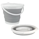 Beldray Seau Pliable 10L , Petite Bassine Bucket pour Le Nettoyage Maison, Voiture & Camping, Utilisation à l'Intérieur et l'Extérieur, Design Compact et Peu Encombrant, Seau Ménager Retactable, Gris