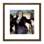 Warren Portrait Artist Salvador Dali Photo 8X8 Inch Square Wooden Framed Wall Art Print Picture with Mount