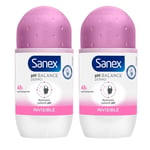 Sanex Dermo Invisible PH Balance Dermo Roll On Deodorant 2876 - Pack Of 2 x 50ml