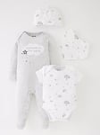 Everyday Unisex 4 Piece Welcome To The World Set - Grey, Grey, Size Age(Months): 3-6 Months (17.5Lbs)