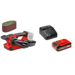 Einhell Professional Ponceuse à bande sans fil Einhell TP-BS 18/457 Li Power X-Change (18V, vitesse 250m/min, surface de ponçage 75x126mm, moteur sans charbon) avec Chargeur et Batterie 4,0Ah PLUS