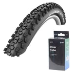 Schwalbe Black Jack Wire Bead 26 x 2.10  BikeTyre with Schrader Valve Inner Tube