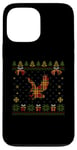 Coque pour iPhone 13 Pro Max Pull de Noël moche motif aigle à carreaux rouges